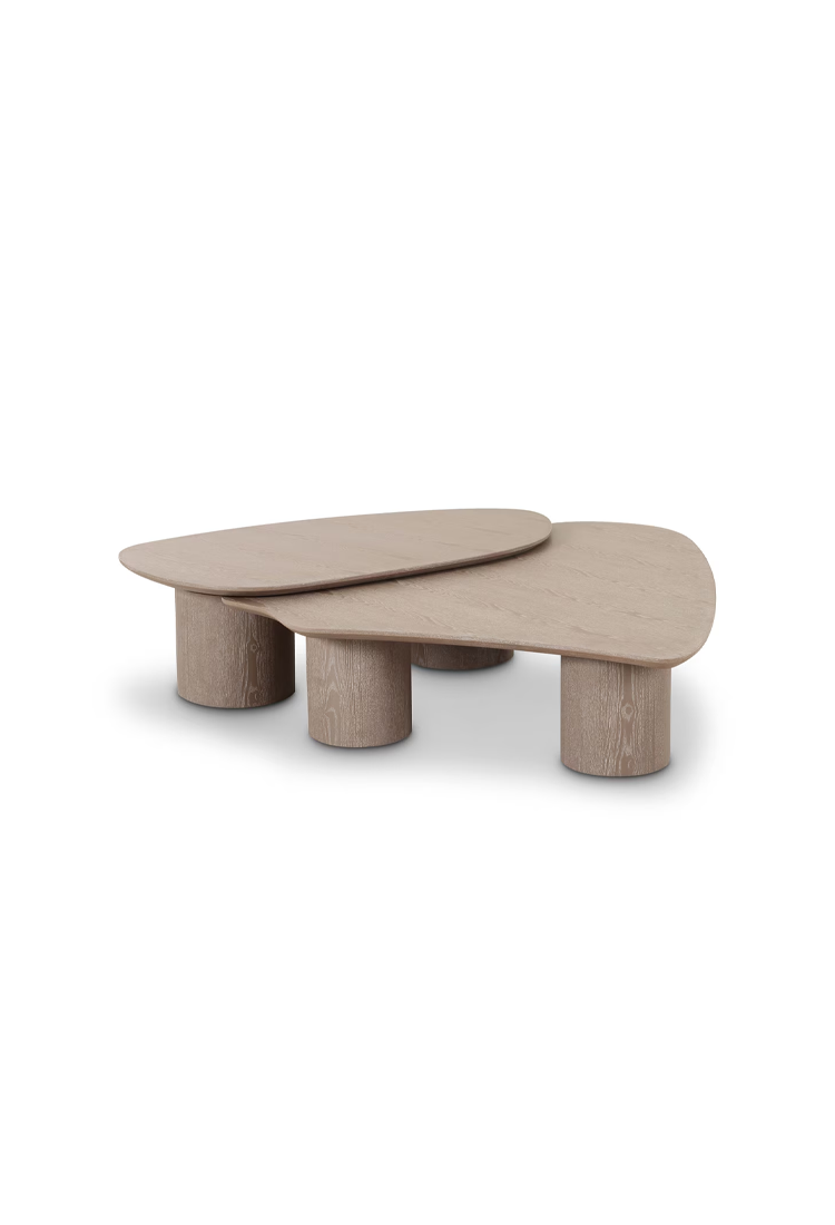 Ensemble de table basse Zephyros en frêne lavé