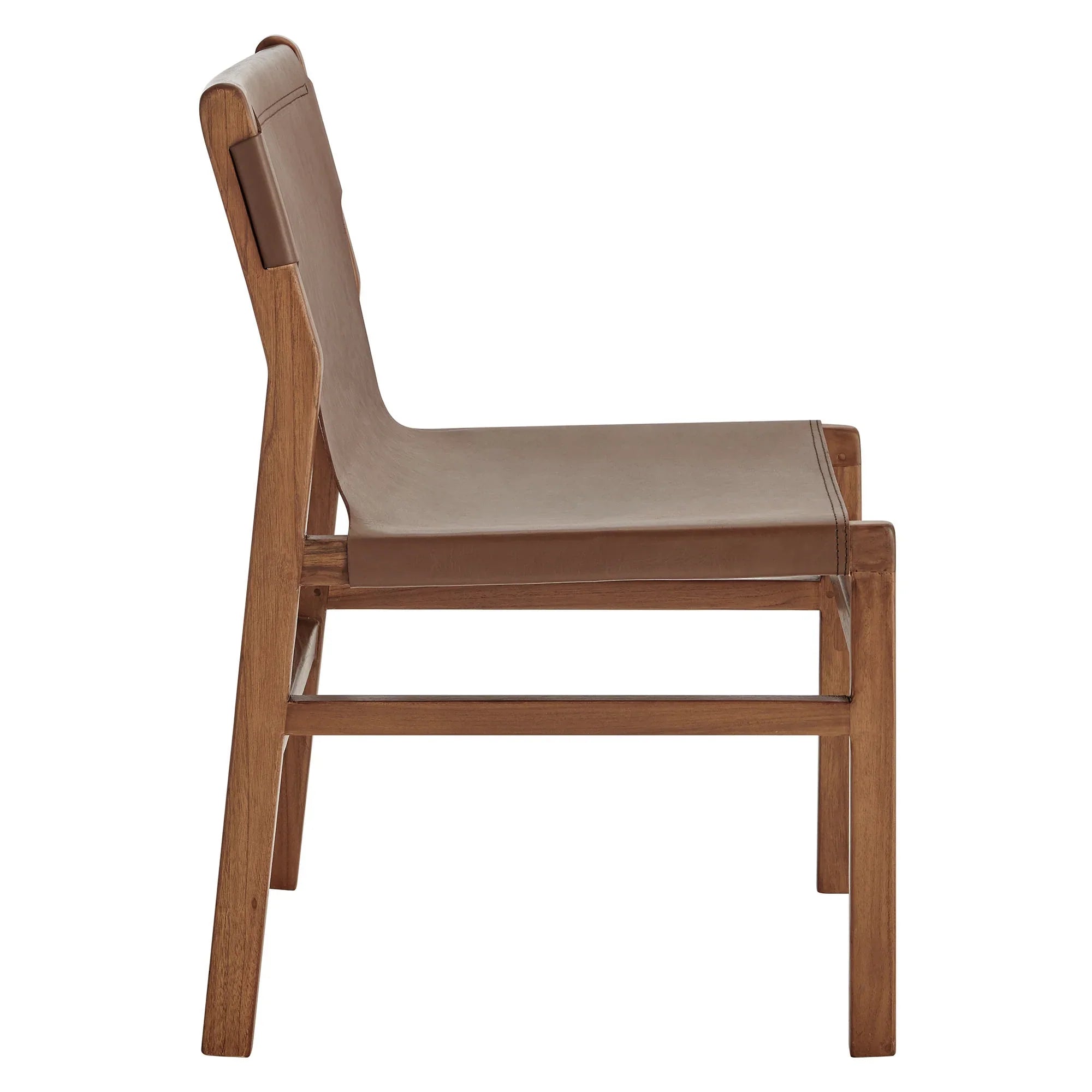 Chaise de salle à manger en cuir Sono marron muscade